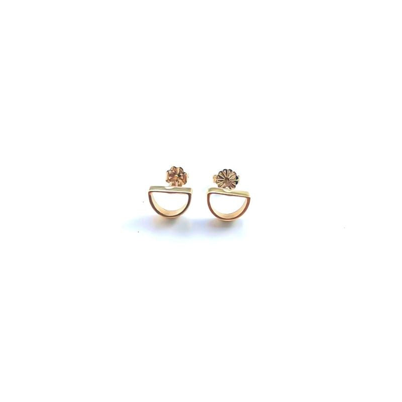 Gold Vermeil Crescent Moon Stud Earrings | Midori Jewelry Co. Pair / 8 mm