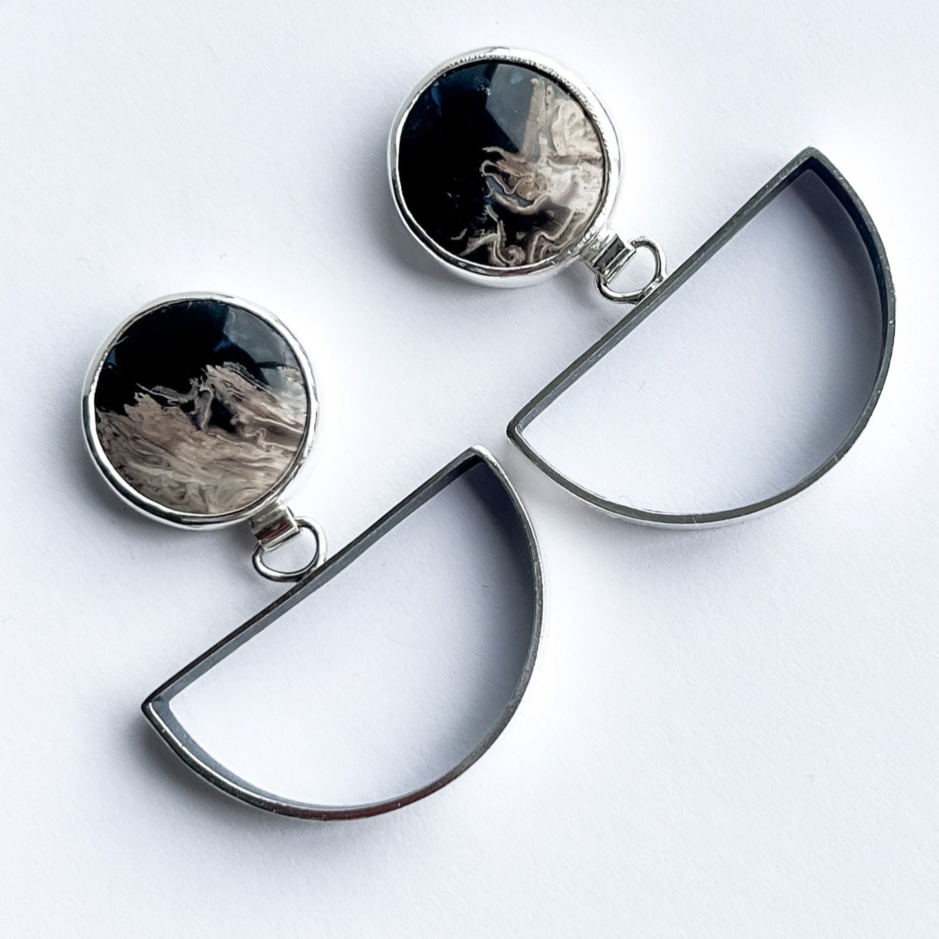 OOAK - Petrified Palm Root Earrings . 2