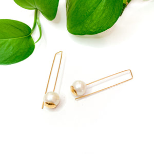 Balance Pearl White -  CLICK TO CHOOSE (short or long) (Gold filled 14k or Sterling)