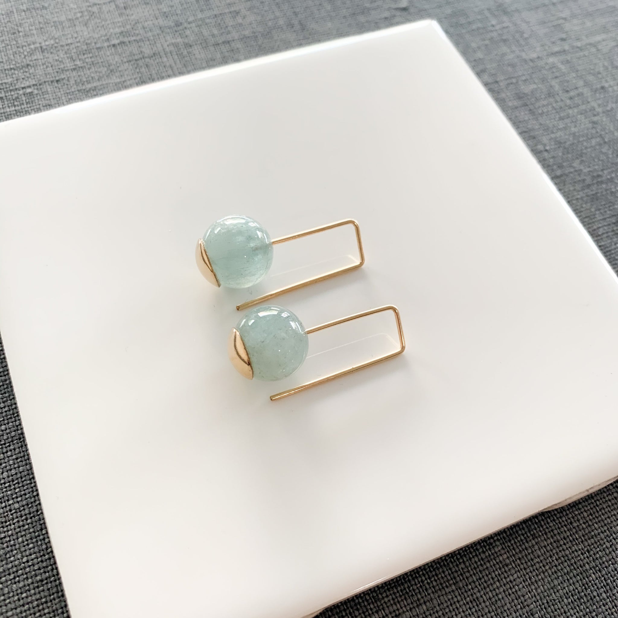 Balance Aquamarine  CLICK TO CHOOSE (short or long) (Gold filled 14k or Sterling)